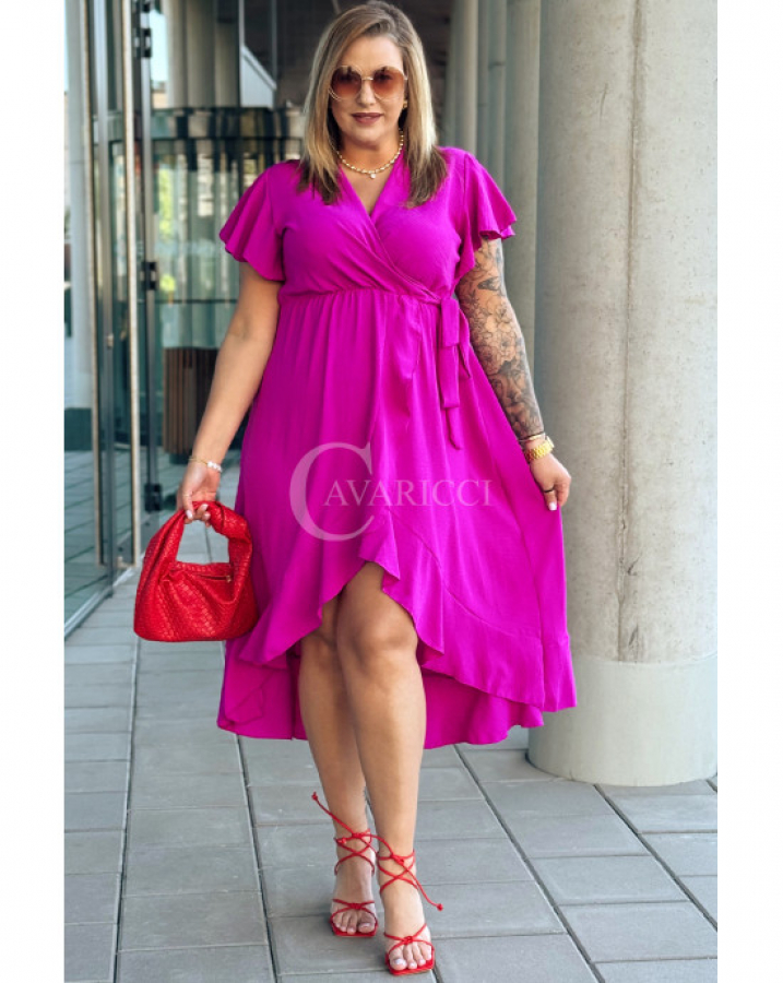 Elegantné šaty s volánmi plus size FRANCESSCCA